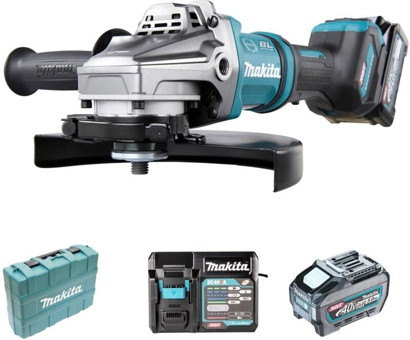 Werkzeug - 40V Akku-Winkelschleifer 230 mm, 2x Li-Ion xgt 5,0 Ah Akku, Ladegerät GA038GT201 - Makita