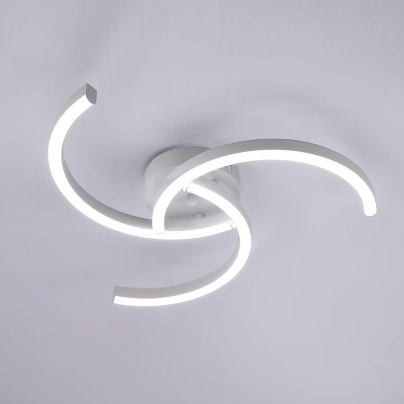 Thumbnail - Goeco - Moderne LED-Deckenleuchte, 24 w Helikoid-Schlafzimmer-Deckenleuchte, 52 cm weiße Deckenleuchte für Wohnzimmer, S...