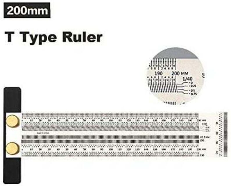 YMYNYMarking T-Lineal, hochpräzises Anreißlineal für die Holzbearbeitung, Maßstab mit Löchern, Anreißlineal, Messwerkzeu...