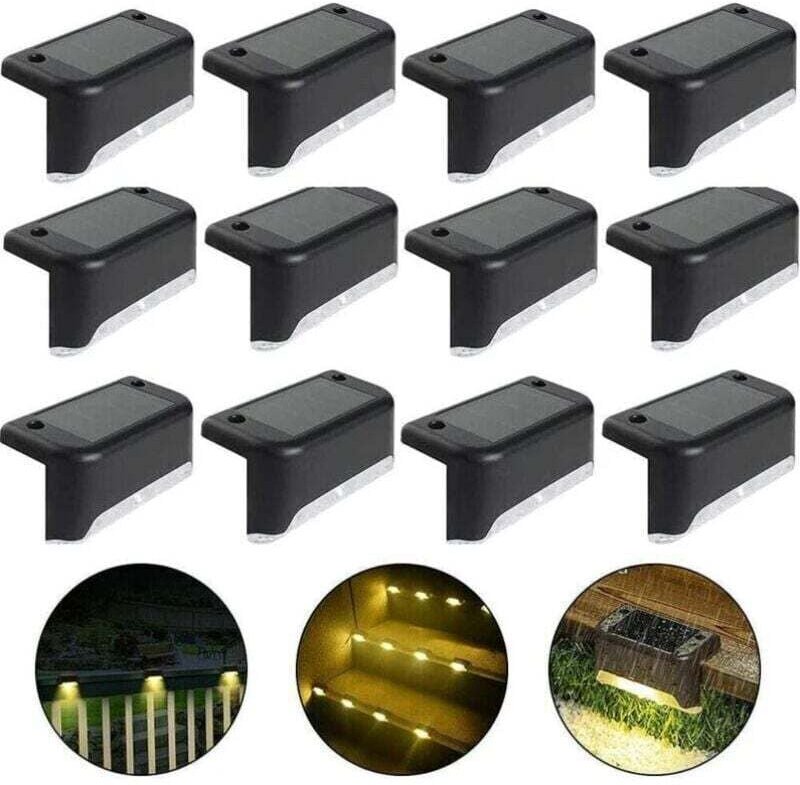 Wasserdichte Solar-Zaunleuchte, Solar-Terrassenleuchte, Treppenleuchte, IP65-LED-Solar-Gartenleuchten für Terrassentrepp...