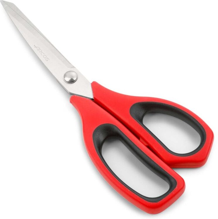 Küchenschere Arcos 185722 aus Edelstahl und mango Polypropylen + 240 mm rotes Elastomer im Blister.