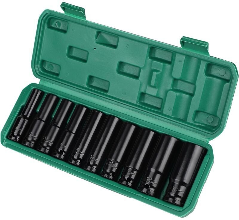 Satz mit 10 1/2"-Antriebs-Schlagschrauber-Einsätzen, 1/2"-Antriebs-Tiefbett-Einsätzen (10, 12, 13, 14, 15, 16, 17, 19, 2...