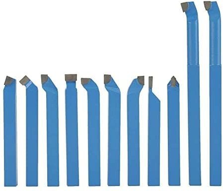 SJLERST 11 Stück Drehstahl mit Wendeplatten, Hartmetall Drehmeißel Satz Drehen Fräsen Schneiden Werkzeug Set Wendeplatte...