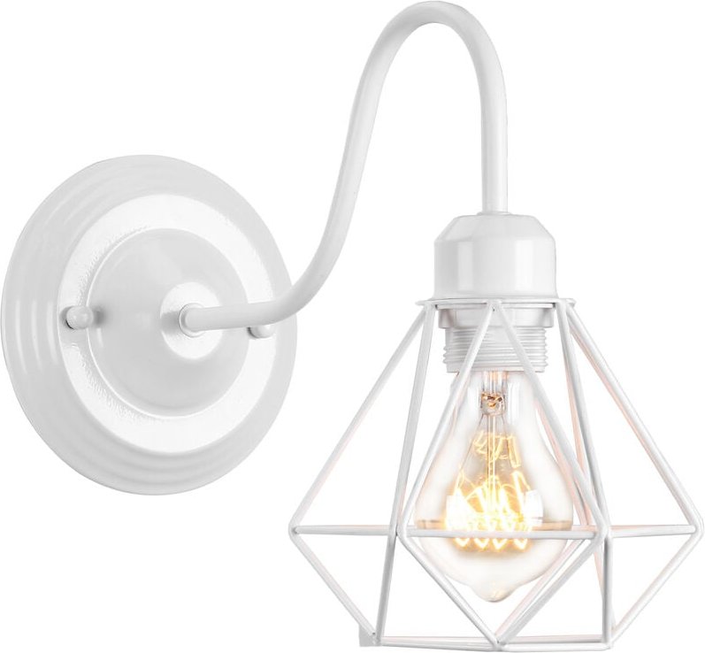 Wandleuchte Vintage, Mini Diamant Form Wamp Lampe im Industri Design, Decor Lampe mit Käfig für Wohnzimmer Esszimmer Wei...