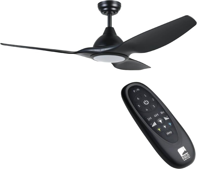 Deckenventilator Tunitas, 3 Flügel Ventilator mit led Beleuchtung und Fernbedienung, Sommer Winter Betrieb, Farbwechsel ...