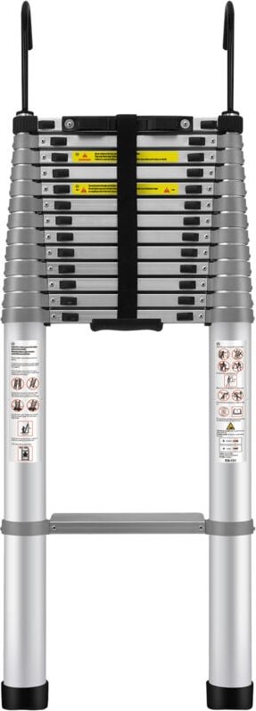 Teleskopleiter, 5,6 m lange Aluminium-Ausziehstufe, vielseitig einsetzbar, tragbar - Mophorn