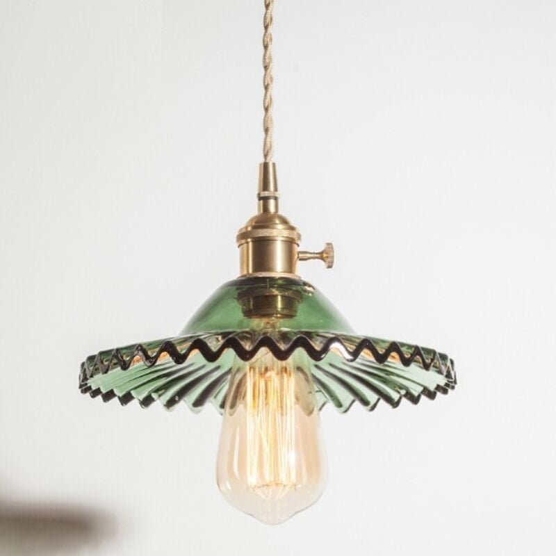 Wottes - Industrielle Vintage Pendelleuchte Retro Glas Hängeleuchte Lampenschirm Kreative Deckenleuchte Grün