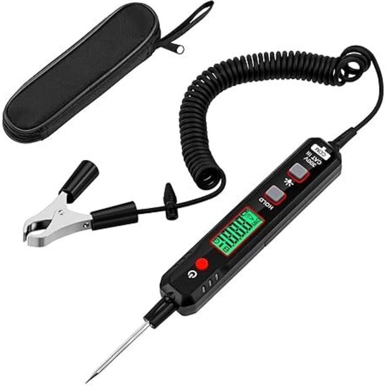 Smart Auto Spannungsprüfer Stift, 0,8V-100V DC mit Hintergrundbeleuchtung, Digital prüflampe kfz mit Taschenlampe Maßnah...