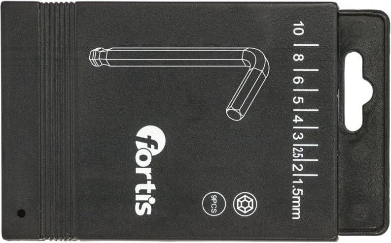 FP - Fortis Winkelschraubendreher-Box 9-tlg. 1,5-10 mm Kugelkopf