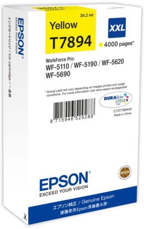 Epson C13T789440 Druckerpatrone T7894 XXL Gelb 4,000 Seiten (C13T789440)