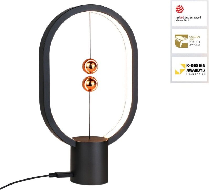 LED-Nachtleuchte, schwarze Tischlampe, Design Heng Balance, moderne Tischlampe, kleine magnetische Dekolampe mit usb für...