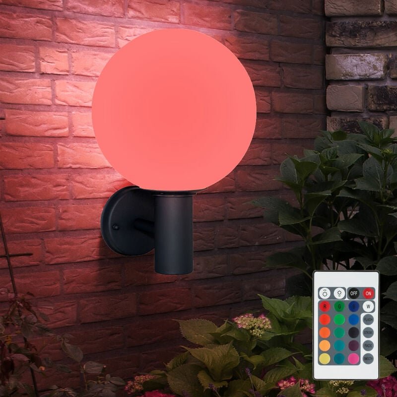 Thumbnail - Außenleuchte Wandleuchte Gartenlampe Edelstahl Fassadenleuchte, Fernbedienung dimmbar Memoryfunktion, anthrazit weiß, rg...