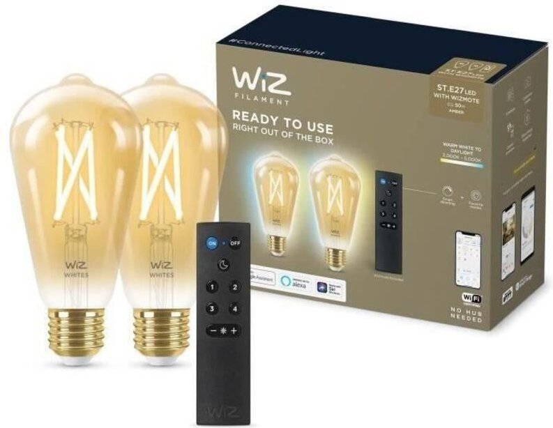WiZ Filament Amber ST64 E27 x2 (8719514550155)