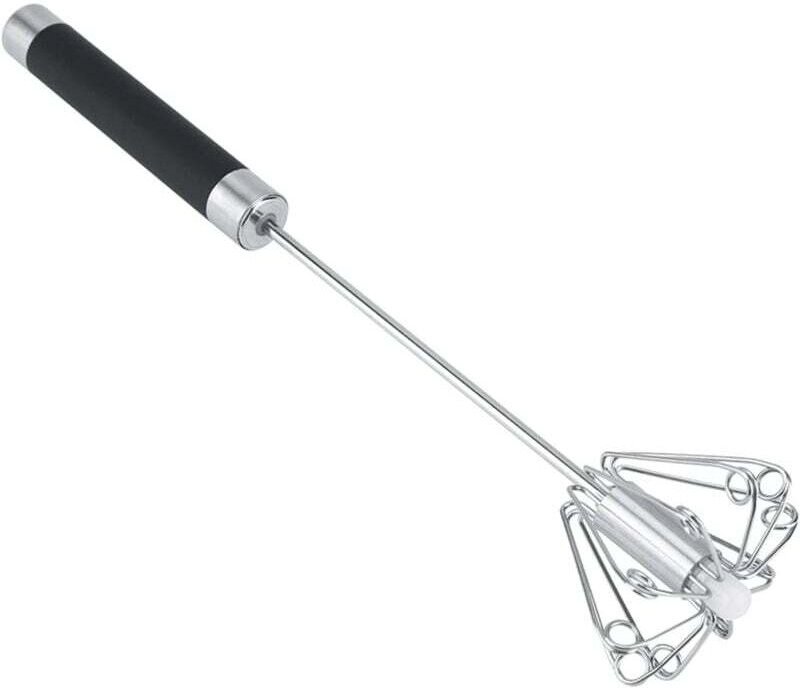 Schneebesen, halbautomatischer Handmixer, manueller Eierquirl aus Edelstahl, multifunktionaler Rotationsmixer zum Schlag...