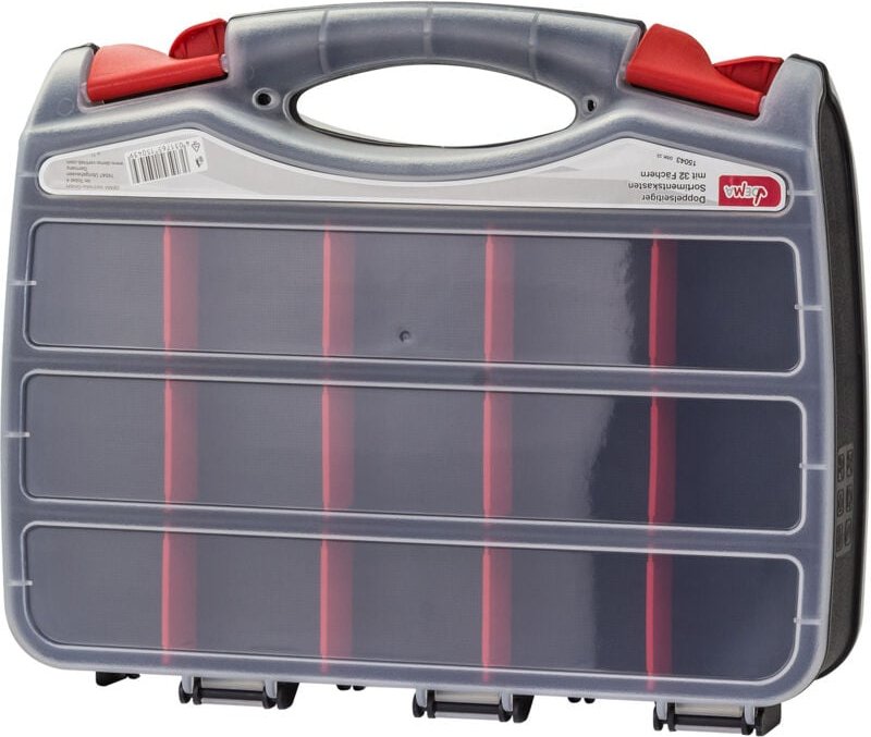 Doppelseitiger Sortimentskasten mit 32 Fächern