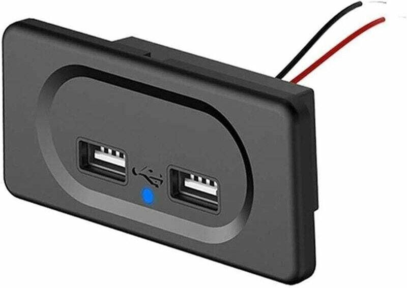 Dual USB Ladebuchse, 12V-24V 3.1A Autoladegerät Bedienfeld Wasserdichte Ladebuchse für Auto LKW Motorrad Marine Wohnmobi...