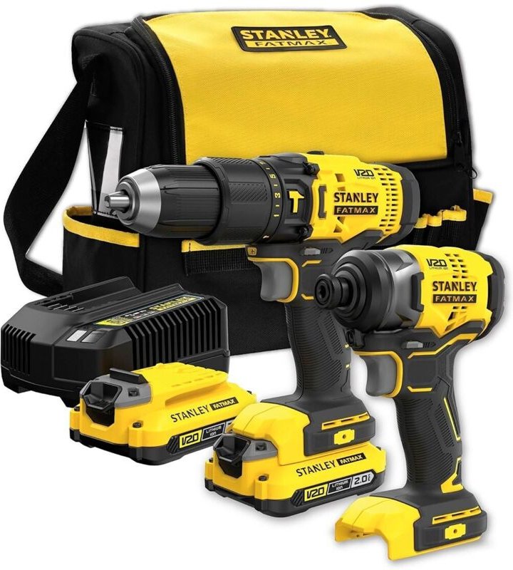 STANLEY FatMax Kit SFMCK465D2S (SFMCD711 + SFMCF800 + 2 x 2,0 Ah + Cargador + Tasche)