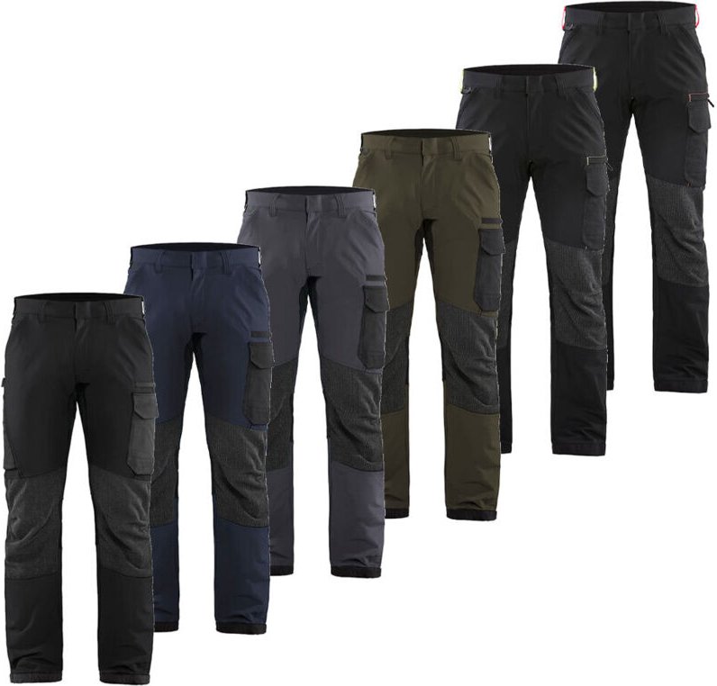 Blaklader 1422 Service Stretch 4 vie Arbeitshose - 54 (EU) - Negro /Gris