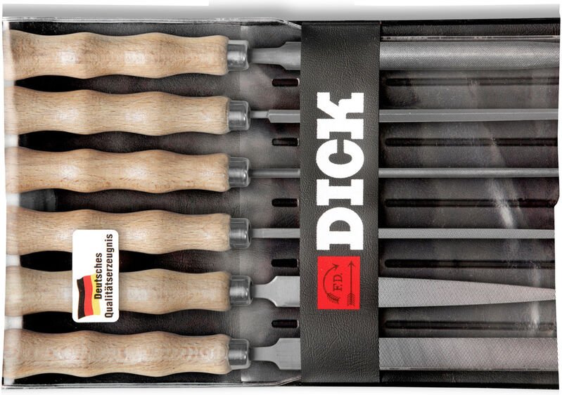 11871020 Schlüsselfeilensatz 6-tlg. 100/2 in Tasche schwarz ' ', mit 2K-Griff 85 mm Länge 1 - Dick