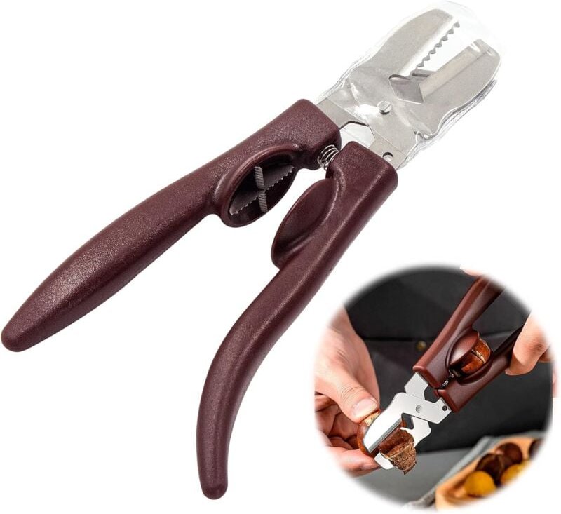 Kastanienzange, Nussknacker ohne – 1 Stück Effort Kastanienschere, Kreuzöffnung, Edelstahl, multifunktionales Haselnuss-...