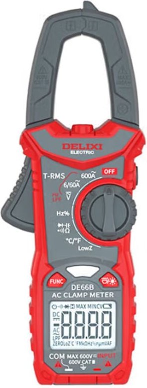 Delixi DE66B Digitales Zangenmultimeter ac/dc - Hochpräzises Messgerät mit NCV-Spannungsdetektor, 5999 Zählern, Auto-Ran...