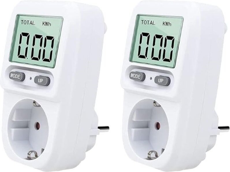 Ahlsen - 2-teilige Wattmeter-Steckdose, intelligente tragbare Stromzähler-Steckdose mit LCD-Anzeige, Überlastschutz, Max...