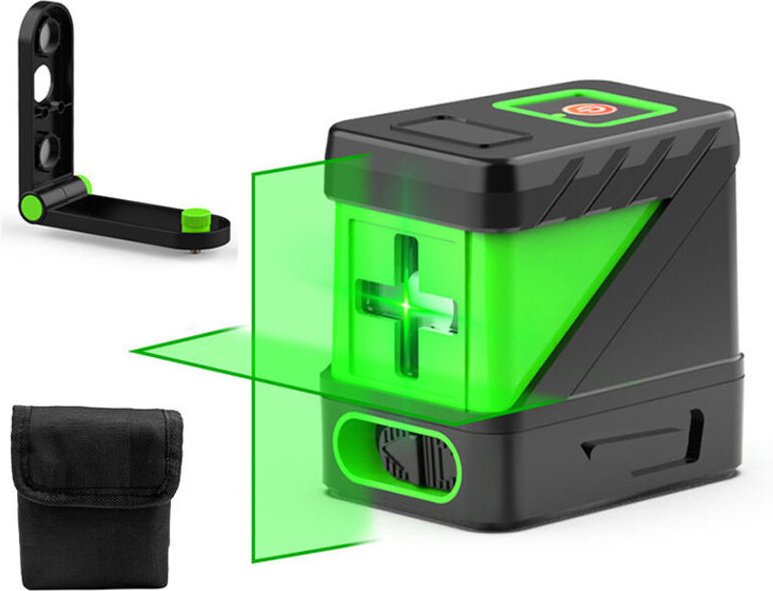Professionelle Wasserwaage, selbstnivellierende Wasserwaage, 2-adrige grüne Querstrahllinie, Ausrichtung für Ingenieur- ...