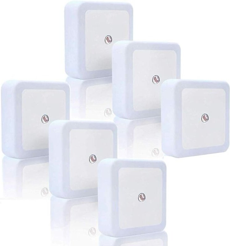 Lntyq - 6 pièces Veilleuse led, Blanc froid Veilleuse à économie d'énergie avec capteur intelligent Marche/Arrêt automat...