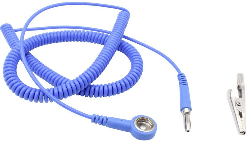 Quadrios - ESD-Erdungskabel 3.60 m Druckknopf 10 mm, Stecker, Krokodilklemme