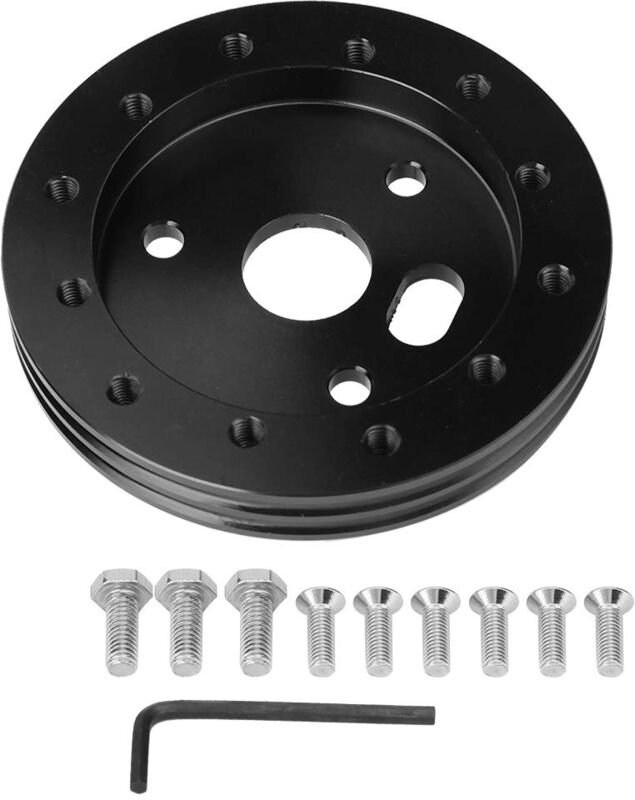 Ej.life - Autolenkradnabe, Lenkrad Grant 3-Loch 0,5-Zoll-Nabenabstandshalter für 6-Loch-Adapter Universal(schwarz)