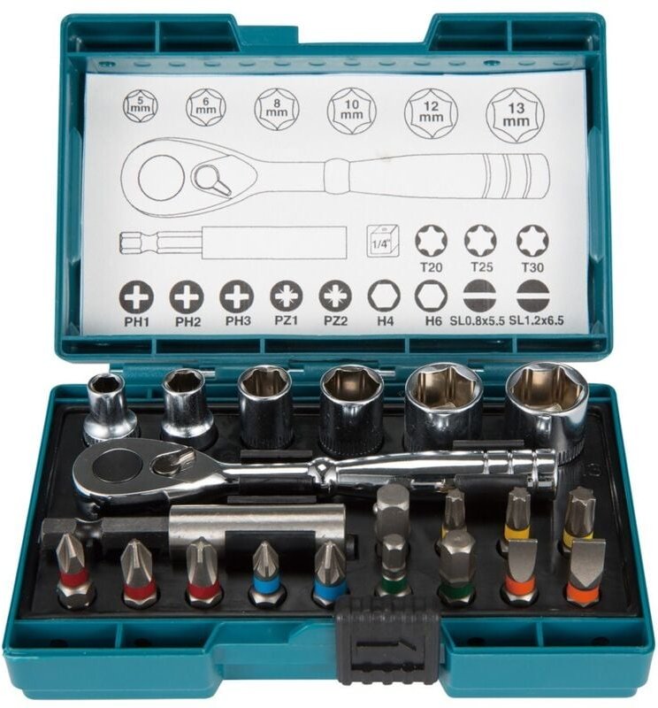 21tlg. Ratschen- und Bitset (B-54081) - Makita