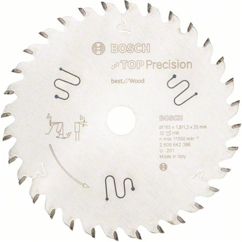 Kreissägeblatt Top Precision Best for Wood, 165 x 20 x 1,8 mm, 32 - Bosch