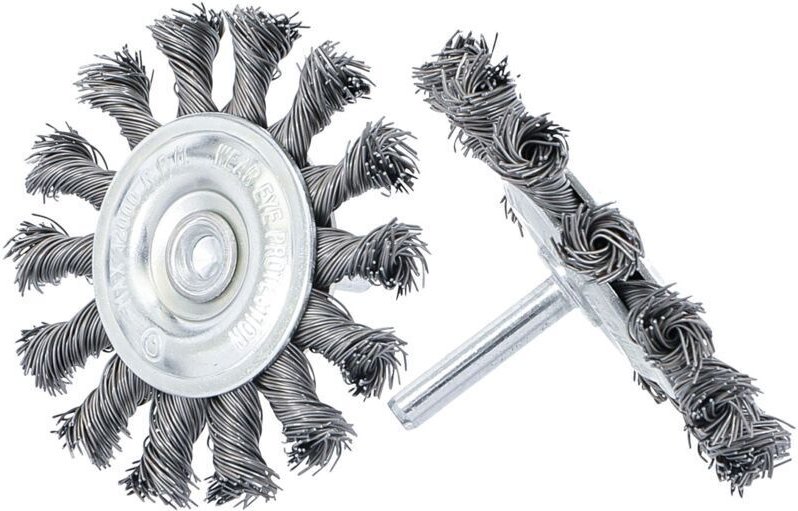 75 mm Runddrahtbürsten mit verdrillten Drähten für Bohrmaschinen (2 Stück)