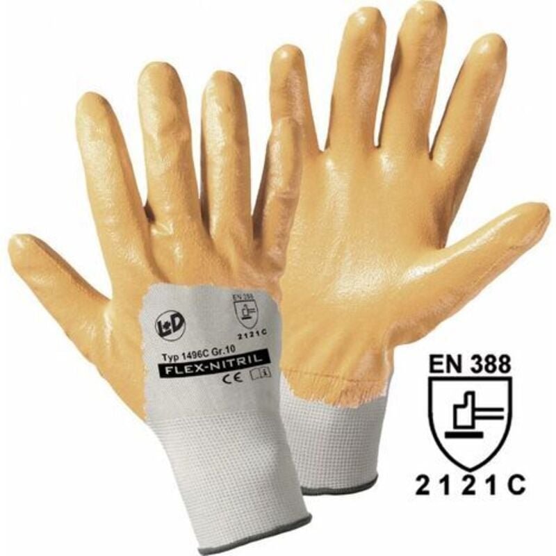 Thumbnail - Leipold Doehle Flex-Nitril 1496C-S Polyester Arbeitshandschuh Größe (Handschuhe): 7, s en 388 cat