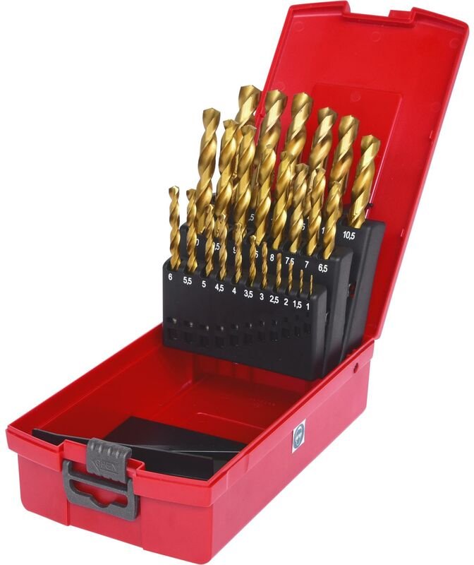 Kstools - ks Tools hss TiN Spiralbohrer-Satz, Kunststoffkassette 25-teilig 1-13mm