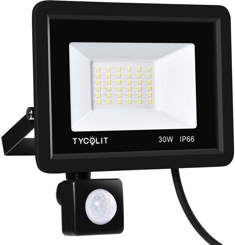 30W LED-Flutlicht für den Außenbereich mit Bewegungsmelder, wasserdichter LED-Strahler mit Sensor, kaltweiße Außenbeleuc...