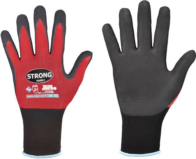 Handschuhe precisor Größe 8 rot/schwarz ( 8000549462 ) - Stronghand
