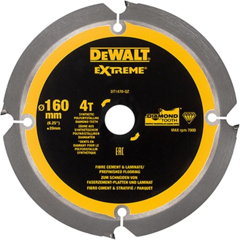 Kreissägeblatt pcd 160/20 mm 4Z DT1470-QZ - Dewalt
