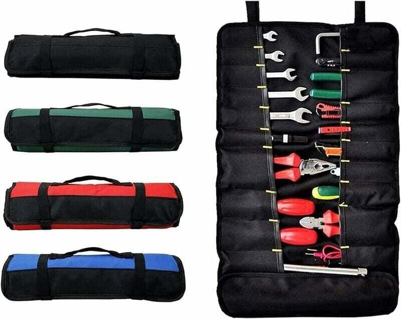 Thumbnail - Rollbare Werkzeugtasche mit 38 Taschen, Werkzeugaufbewahrungstasche, Schraubendrehertasche, ideal für den Außenbereich, ...