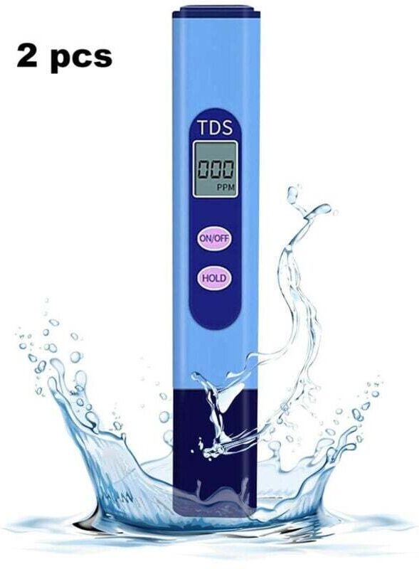 Tester TDS da 2 pezzi, tester della qualità dell'acqua con display LCD, intervallo di misurazione 0-9990 ppm, portatile,...
