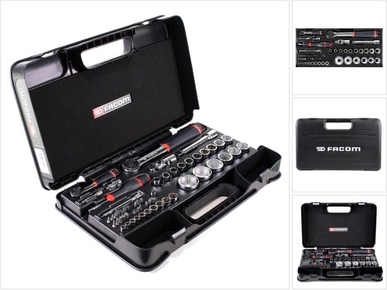 Gehäuse 1/4 1/2 metrische Sechskant-Steckschlüssel R-S.161B Facom 55-teilig - RS.161-2