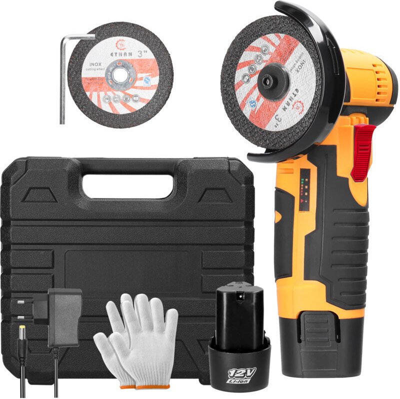 Vtizikl Mini Meuleuse d'angle Sans Fil, Outil de meulage électrique 76mm 19500 tr/min, broyeur portable pour couper l'ac...