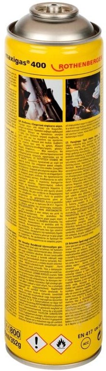 Maxigas 400-Gaskartusche 600ml Gewinde-Anschluss 7/16"-EU Version b - 035570-B - Rothenberger