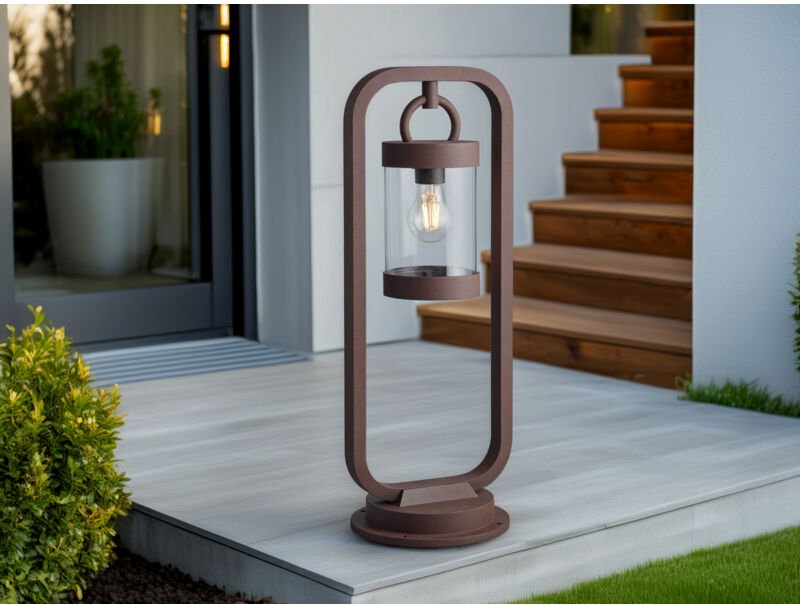 Trio - Pollerleuchte sambesi Laterne im Landhausstil Rostoptik, Höhe 60cm