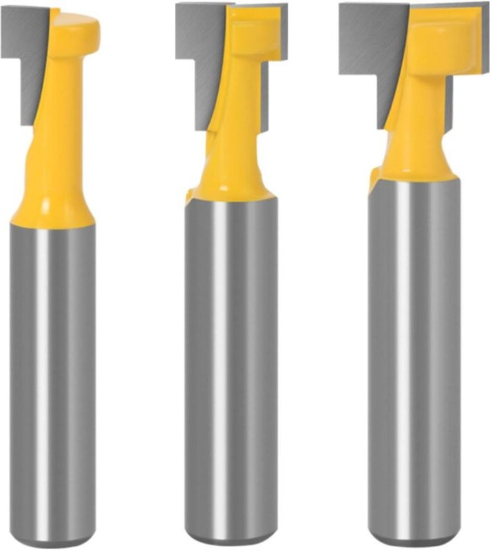 CCYKXA 8-mm-Schaft-T-Nut-Fräser-Bit-Set, 3-teiliges T-Nut-Fräser-Bit für Holzbearbeitung, Fräser, Holzbearbeitungswerkze...