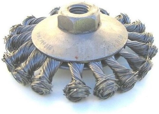 Thumbnail - Scheiben-Winkelbürste, Stahldraht, geflochten, M-14, FI120MM - SZ TK 120 ST