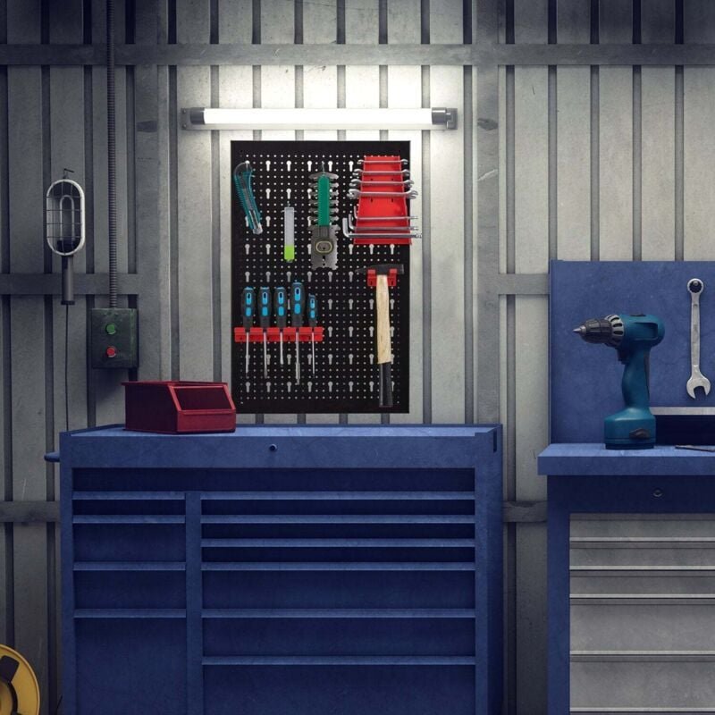 Tool holder set 25 piece - black red wall system