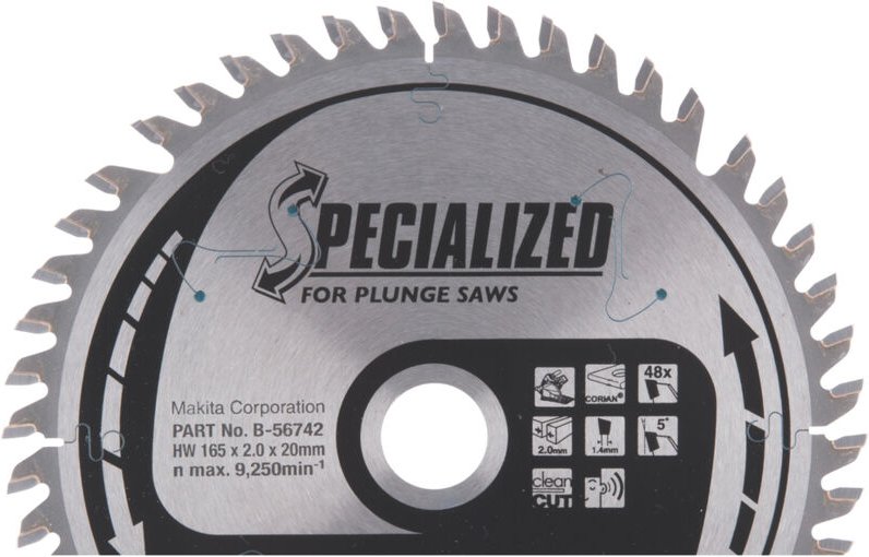 Sägeblatt für Tauchsägen 165 x 20 mm • 48 Zähne - Makita