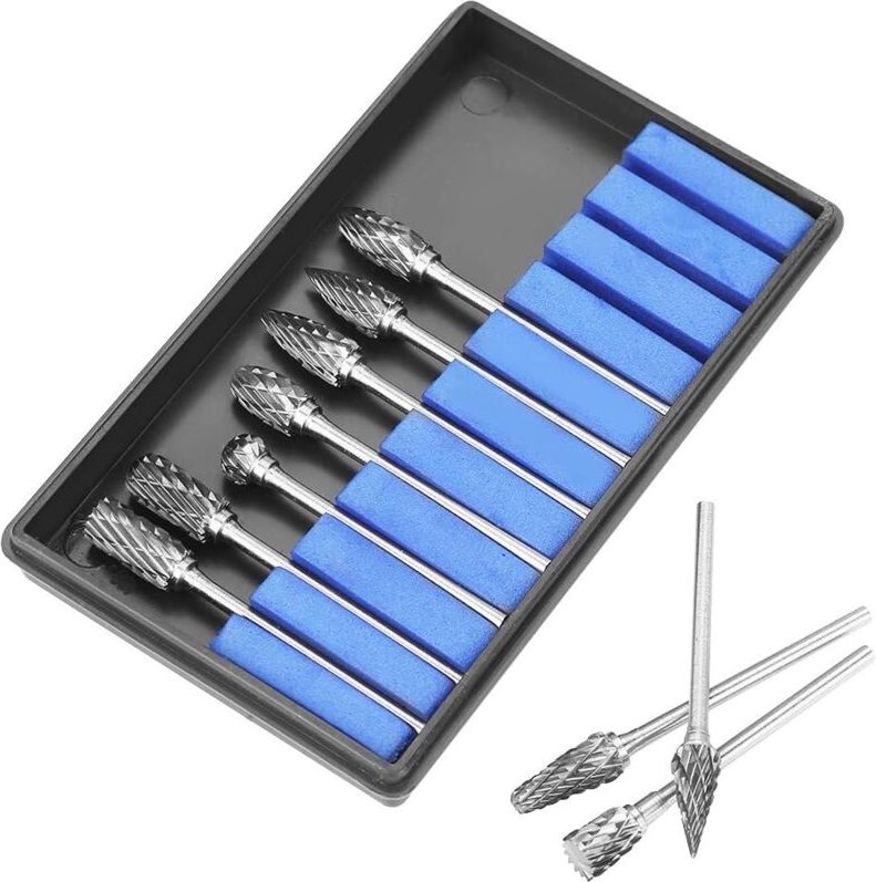 Rotationsfeile, Doppelschnitt-Rotationsgrat, 10-teiliges Wolframkarbid-Stahlgrat, Rotationsfeilen-Schnitzwerkzeug-Set fü...