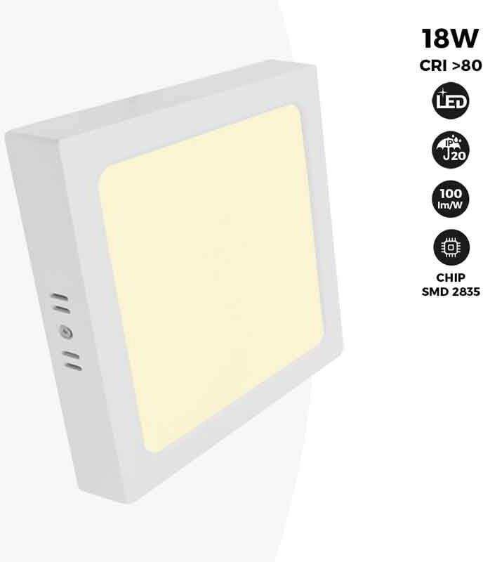 Barcelona Led - Eckige LED-Deckenleuchte 18W High Efficiency